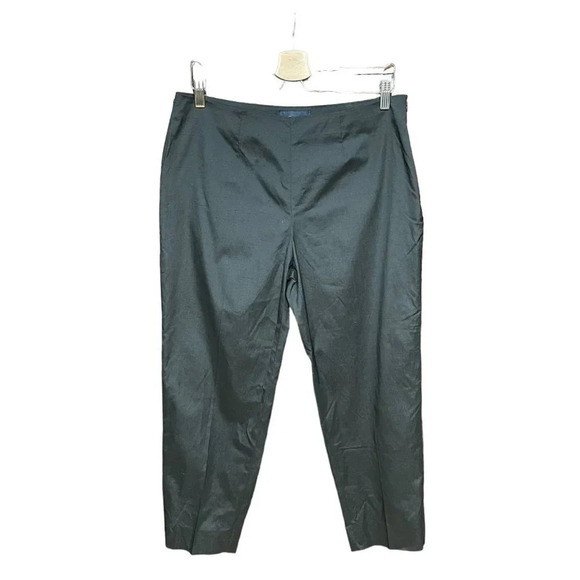 Piazza Sempione Satin Cropped Dress Pants in‎ Black Size 10 - Picture 1 of 10